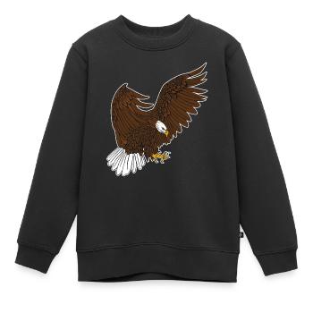 Weisskopfseeadler - Kinder Premium Organic Sweatshirt - Schwarz - Vorne - AI Model Kid Female (0cm)