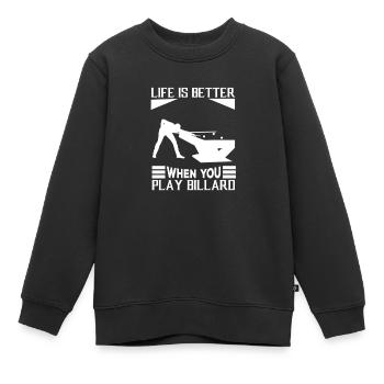 Billard Piscine Billard Billard Boule Billard Billard Cuisine 8Ball - Sweat Premium enfant bio - noir - Devant - AI Model Kid Female (0cm)