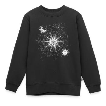 Spirituelles Allsehendes Auge okkultes Symbol - Kinder Premium Organic Sweatshirt - Schwarz - Vorne - AI Model Kid Female (0cm)