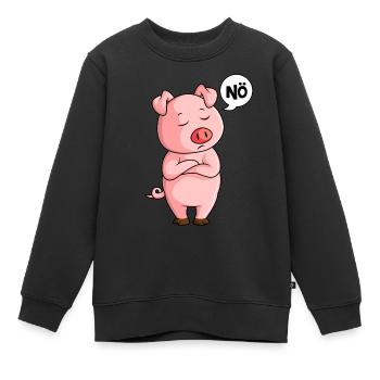 Schweine - Kinder Premium Organic Sweatshirt - Schwarz - Vorne - AI Model Kid Female (0cm)