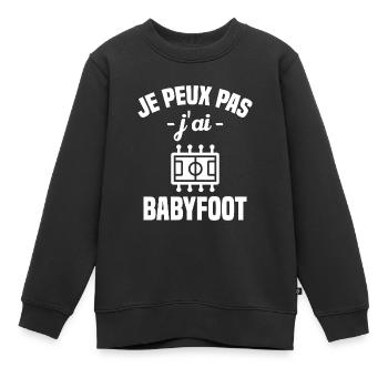 Je peux pas j'ai babyfoot humour cadeau - Sweat Premium enfant bio - noir - Devant - AI Model Kid Female (0cm)