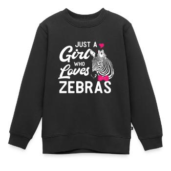 Zebra Africa Horse Hipster Gift Animal Stripe - Sweat Premium enfant bio - noir - Devant - AI Model Kid Female (0cm)