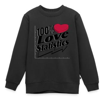 Statistiques d’amour - Sweat Premium enfant bio - noir - Devant - AI Model Kid Female (0cm)