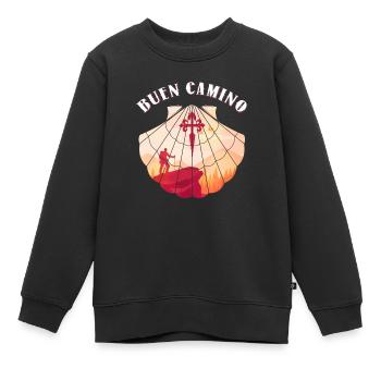 Camino De Santiago Shell Buen Camino Camino Camino De Santiago - Sweat Premium enfant bio - noir - Devant - AI Model Kid Female (0cm)