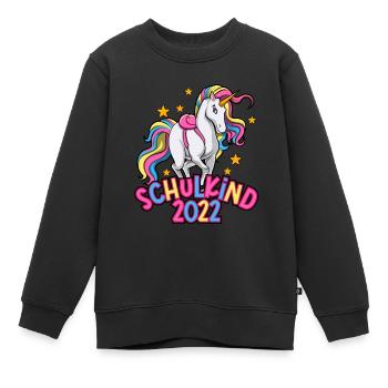 Einschulung 2022 Mädchen Schulkind 2022 - Kinder Premium Organic Sweatshirt - Schwarz - Vorne - AI Model Kid Female (0cm)