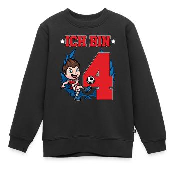 vierter Geburtstag Junge 4 Jahre Alt - Kinder Premium Organic Sweatshirt - Schwarz - Vorne - AI Model Kid Female (0cm)