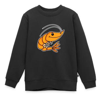 Crevette - Sweat Premium enfant bio - noir - Devant - AI Model Kid Female (0cm)