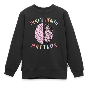 Mental Health Matters Floral Brain Graphic End - Sweat Premium enfant bio - noir - Devant - AI Model Kid Female (0cm)
