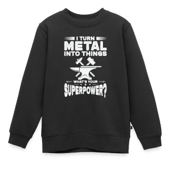 Schmied Hufschmied Amboss Schmiedeeisen - Kinder Premium Organic Sweatshirt - Schwarz - Vorne - AI Model Kid Female (0cm)