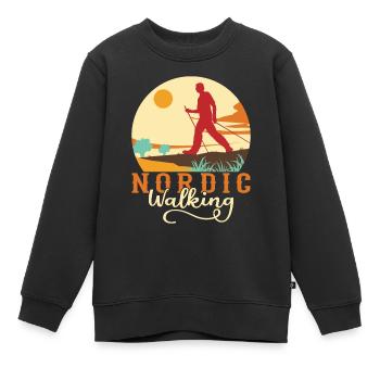 Nordic Walking Nordic Walker Walking Poles - Kids Premium Organic Sweatshirt - black - Front - AI Model Kid Female (0cm)