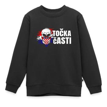 Kroatien - Kinder Premium Organic Sweatshirt - Schwarz - Vorne - AI Model Kid Female (0cm)