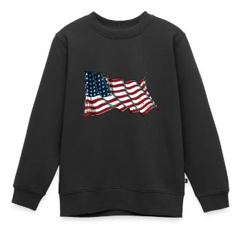 ÉTATS-UNIS - Sweat Premium enfant bio - noir - Devant - AI Model Kid Female (0cm)