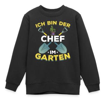 Gärtner I Ich bin der Chef im Garten - Kinder Premium Organic Sweatshirt - Schwarz - Vorne - AI Model Kid Female (0cm)