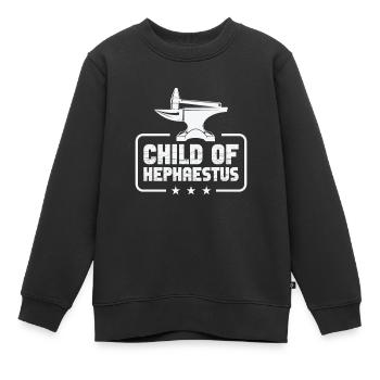 Schmied Hufschmied Amboss Schmiedeeisen - Kinder Premium Organic Sweatshirt - Schwarz - Vorne - AI Model Kid Female (0cm)