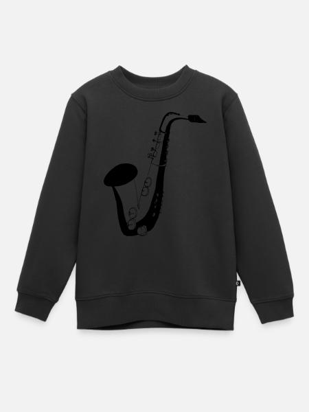 Saxophone - Sweat Premium enfant bio - noir