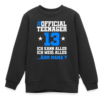 13 Geburtstag Jungen 13 Jahre Junge Mädchen Jungs - Kinder Premium Organic Sweatshirt - Schwarz - Vorne - AI Model Kid Female (0cm)