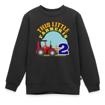 2ème anniversaire Je suis 2 animaux agriculteur de ferme - Sweat Premium enfant bio - noir - Devant - AI Model Kid Female (0cm)