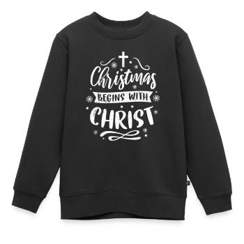 Chrétiens Religion Bible évangélique Église jésus - Sweat Premium enfant bio - noir - Devant - AI Model Kid Female (0cm)