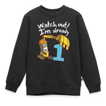 1. Geburtstag Kindergeburtstag Bagger Party - Kinder Premium Organic Sweatshirt - Schwarz - Vorne - AI Model Kid Female (0cm)