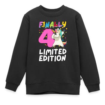 Finally 4 Limited Edition - Dabbing Unicorn - Kids Premium Organic Sweatshirt - black - Front - AI Model Kid Female (0cm)