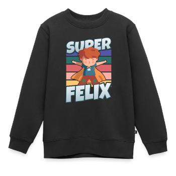 Super Felix Superhero Superhero Superhero Outfit pour garçon - Sweat Premium enfant bio - noir - Devant - AI Model Kid Female (0cm)