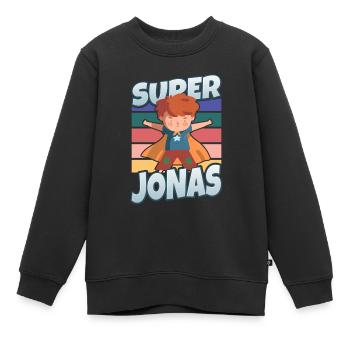 Super Jonas Superhero Superhero Superhero Outfit pour garçon - Sweat Premium enfant bio - noir - Devant - AI Model Kid Female (0cm)