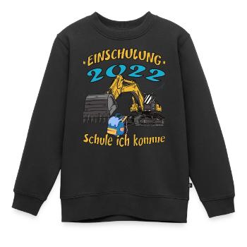 Einschulung 2022 Bagger Schule ich komme - Kinder Premium Organic Sweatshirt - Schwarz - Vorne - AI Model Kid Female (0cm)