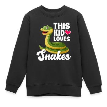 Schlange Schlange Schlange - Kinder Premium Organic Sweatshirt - Schwarz - Vorne - AI Model Kid Female (0cm)