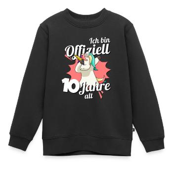 10. Geburtstag Dabbendes Einhorn Kindergeburtstag - Kinder Premium Organic Sweatshirt - Schwarz - Vorne - AI Model Kid Female (0cm)