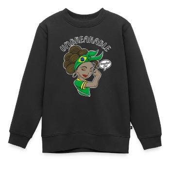 Fille brésilienne incassable I Héritage brésilien - Sweat Premium enfant bio - noir - Devant - AI Model Kid Female (0cm)