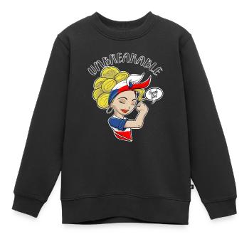 Fille tchèque Incassable I Héritage tchèque Tchèque - Sweat Premium enfant bio - noir - Devant - AI Model Kid Female (0cm)