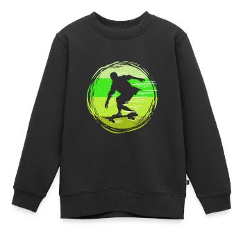 Skater Skateboard Cadeau Halfpipe Sk8 Ollie - Sweat Premium enfant bio - noir - Devant - AI Model Kid Female (0cm)