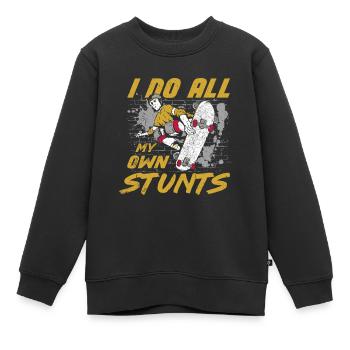 Skateboard Tshirt Skater Sk8 Sk8er Halfpipe Flip - Sweat Premium enfant bio - noir - Devant - AI Model Kid Female (0cm)