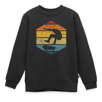 Skater Skateboard Cadeau Halfpipe Sk8 Ollie - Sweat Premium enfant bio - noir - Devant - AI Model Kid Female (0cm)