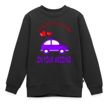 Glückwunsch zur Hochzeit Hochzeitstag Geschenkidee - Kinder Premium Organic Sweatshirt - Schwarz - Vorne - AI Model Kid Female (0cm)
