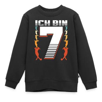 Siebter Geburtstag Junge 7 Jahre Alt - Kinder Premium Organic Sweatshirt - Schwarz - Vorne - AI Model Kid Female (0cm)
