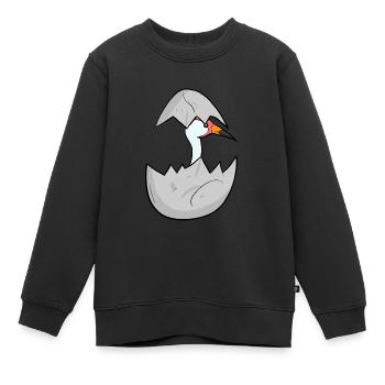 Grue pour bébé - Sweat Premium enfant bio - noir - Devant - AI Model Kid Female (0cm)