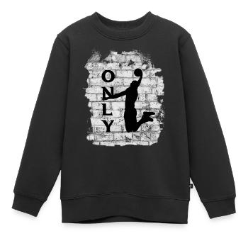 BASKET-BALL - Sweat Premium enfant bio - noir - Devant - AI Model Kid Female (0cm)