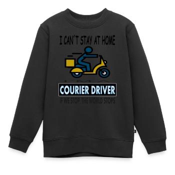 Chauffeur de messagerie disant cool dictons cadeau de messagerie - Sweat Premium enfant bio - noir - Devant - AI Model Kid Female (0cm)