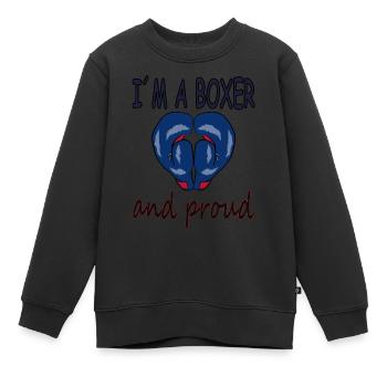 Je suis fier boxer boxe match boxe entraîneur cadeau - Sweat Premium enfant bio - noir - Devant - AI Model Kid Female (0cm)