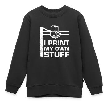 Imprimante 3D - Sweat Premium enfant bio - noir - Devant - AI Model Kid Female (0cm)