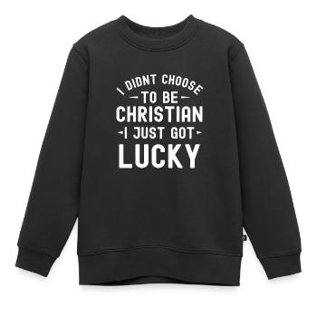 Chrétiens Religion Bible évangélique Jésus Église - Sweat Premium enfant bio - noir - Devant - AI Model Kid Female (0cm)