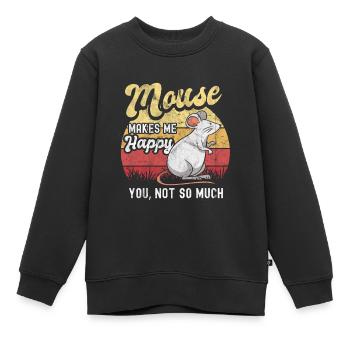 Mouse - Kids Premium Organic Sweatshirt - black - Front - AI Model Kid Female (0cm)