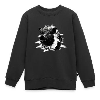 Schwein Tshirt Kinder Frauen Ferkel Pig Ferkelchen - Kinder Premium Organic Sweatshirt - Schwarz - Vorne - AI Model Kid Female (0cm)