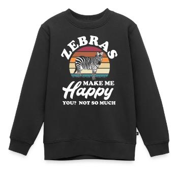 Zebra Tshirt in Afrika Pferd Safari - Kinder Premium Organic Sweatshirt - Schwarz - Vorne - AI Model Kid Female (0cm)