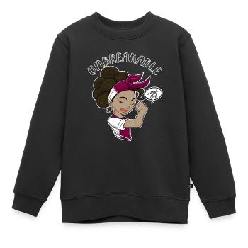 Arab Girl Unbreakable I Arab Heritage I Qatar Flag - Kinder Premium Organic Sweatshirt - Schwarz - Vorne - AI Model Kid Female (0cm)