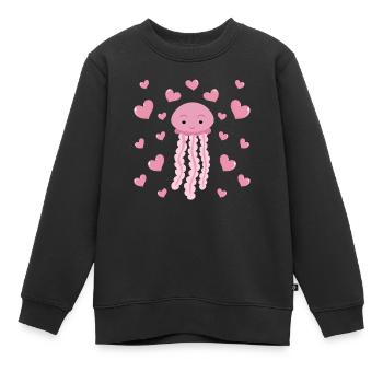 Nette Quallen Herzen Quallen mit Herzen Quallen - Kinder Premium Organic Sweatshirt - Schwarz - Vorne - AI Model Kid Female (0cm)