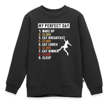 Climbing Perfect Day Sportklettern Speedklettern - Kinder Premium Organic Sweatshirt - Schwarz - Vorne - AI Model Kid Female (0cm)