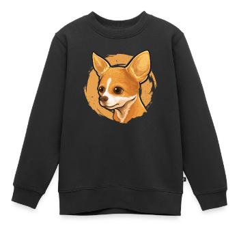 Vierbeiner Wauwau Rüde Hundebesitzer Chihuahua - Kinder Premium Organic Sweatshirt - Schwarz - Vorne - AI Model Kid Female (0cm)