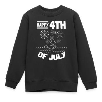 Joyeux 4 juillet Whale American 4 juillet - Sweat Premium enfant bio - noir - Devant - AI Model Kid Female (0cm)